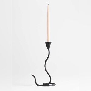 Large Black Metal Taper Candle Holder by Athena Calderone for Crate & Barrel